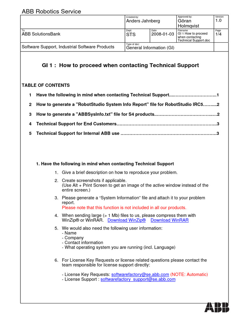 GI 1 How To Proceed When Contacting Technical Support PDF