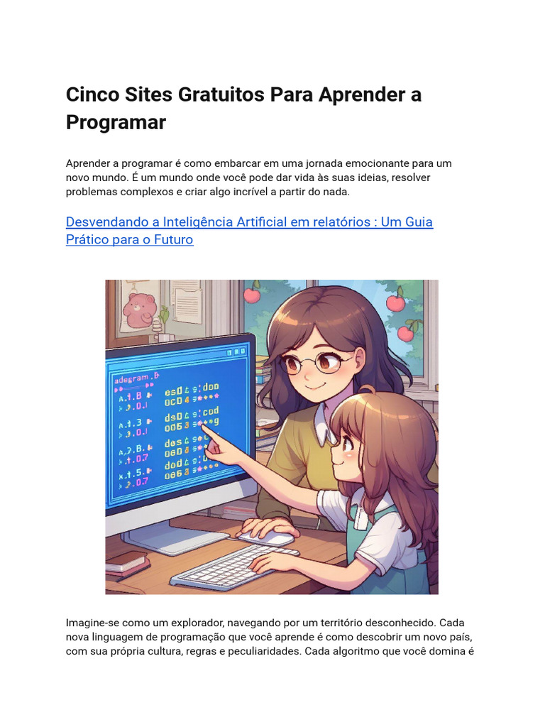 Cinco Sites para Aprender A Programar | PDF | Computadores
