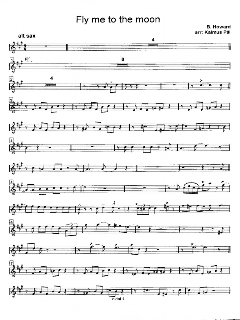Fly Me To The Moon Alt Sax 1old | PDF