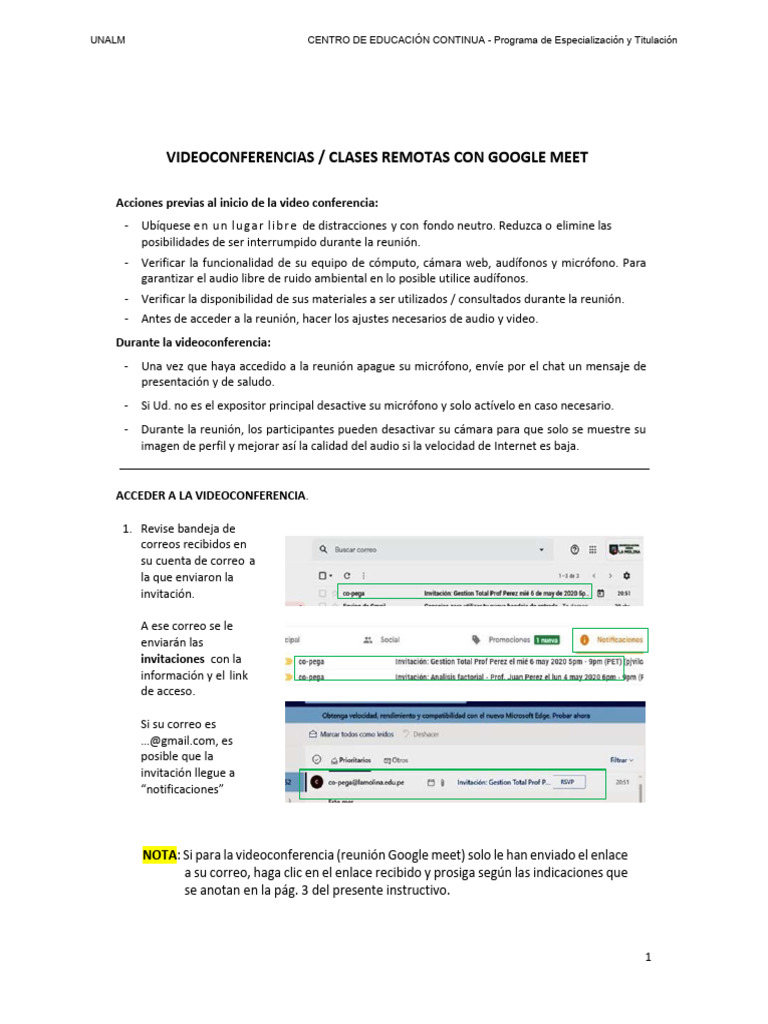 Clases Virtuales - Google Meet | PDF | Videotelefonía | Chat en linea