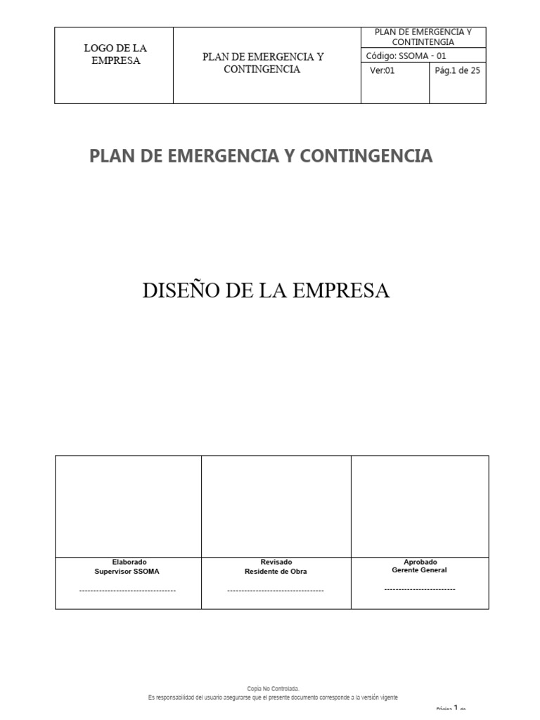 PLA-SST-002 Plan de Emergencia y Contingencia | PDF | Primeros auxilios ...