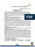 Registro de La Propiedad Del Cantón Rumiñahui: CERTIFICACIÓN No.: 526344 Folio Registral No.: 37308