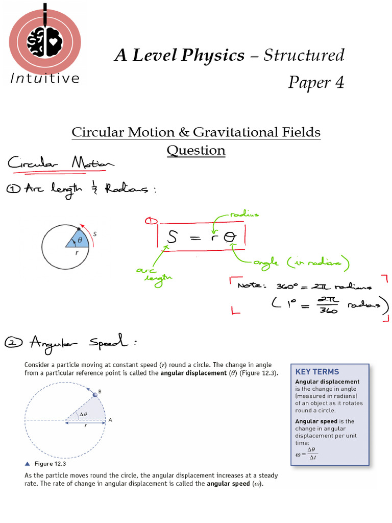 Circular Motion Gravitational Fields WORKSHEET (7) 2 PDF