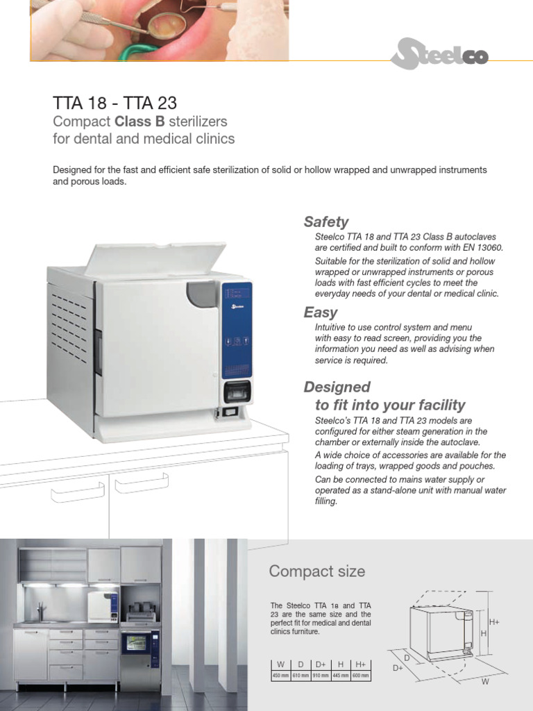 Steelco TTA 18 & 23 Autoclave Overview | PDF | Physical Sciences ...
