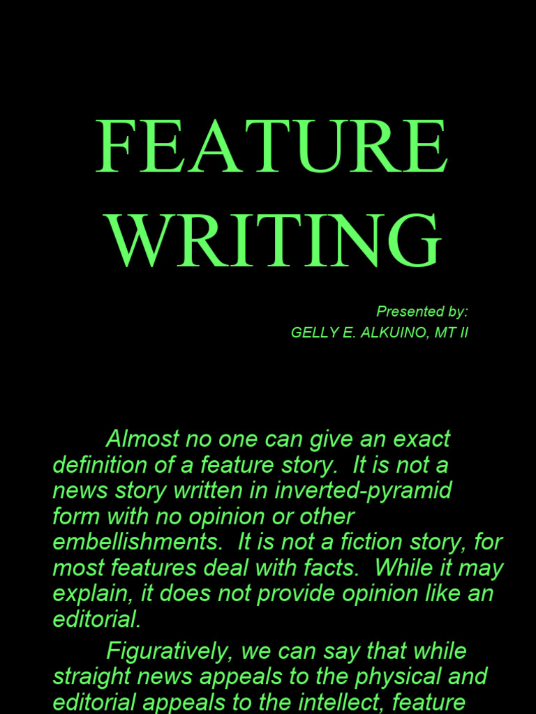 Feature Writing Pdf