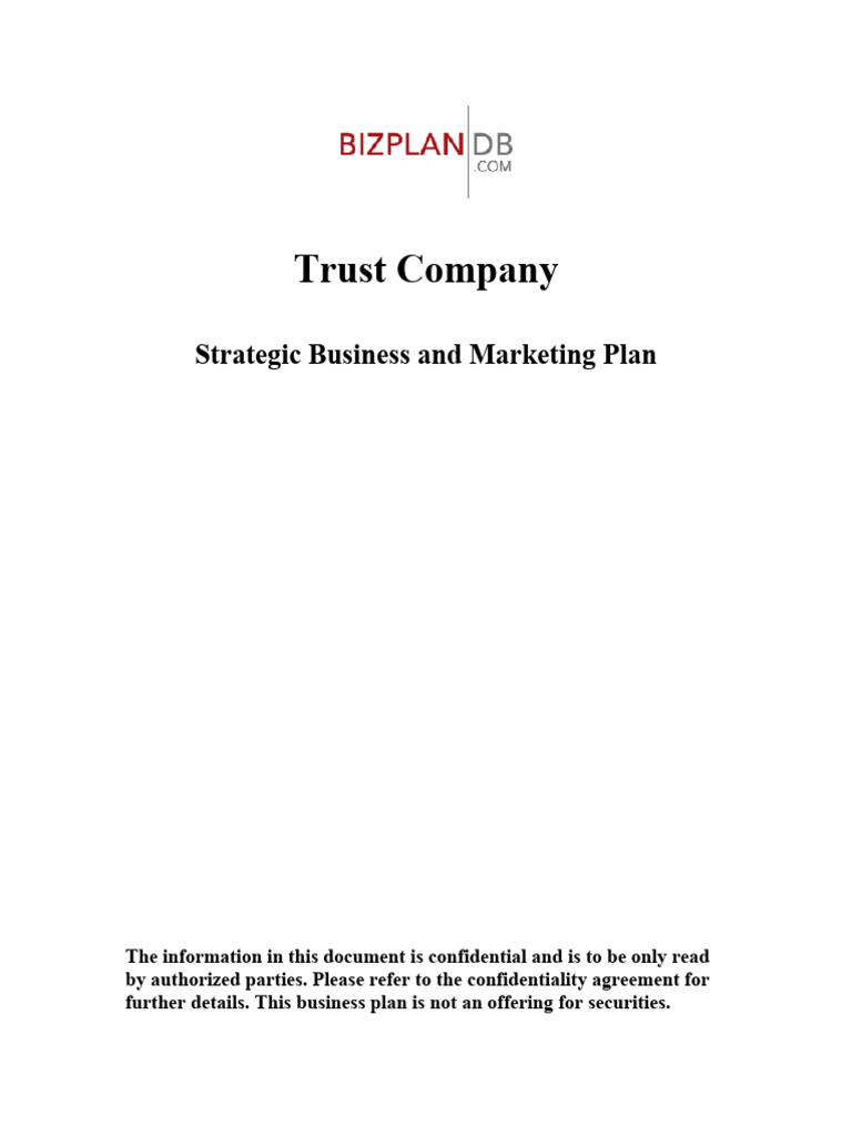Trust Company Business Plan | PDF | Investing | Revenue
