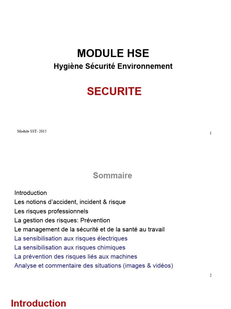 Gestion des Risques en Sécurité au Travail | PDF | Santé et sécurité au ...
