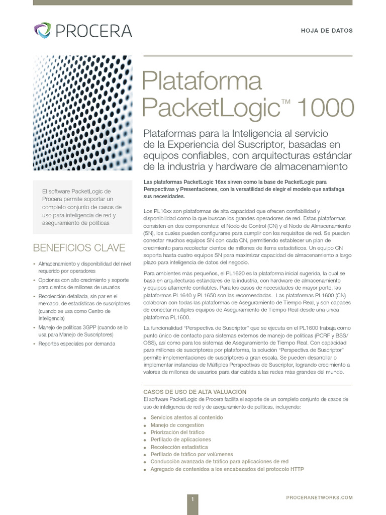 Procera Plataformas | PDF | Software | Software de la aplicacion