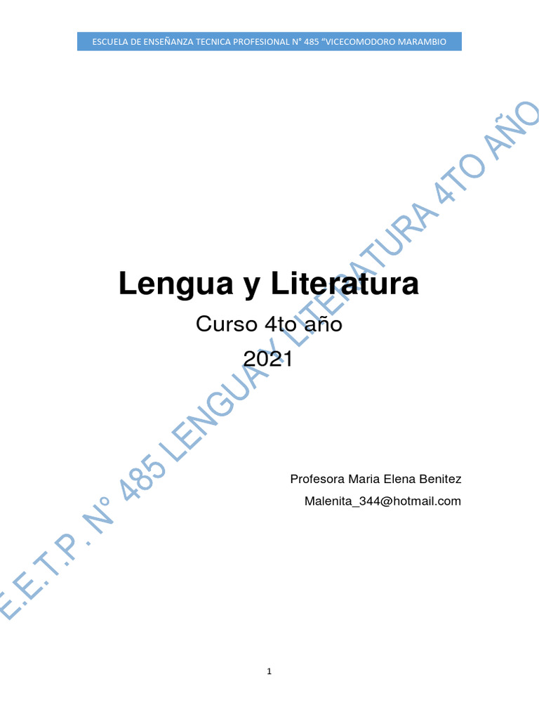 Lengua - 4to Ano - HST | PDF