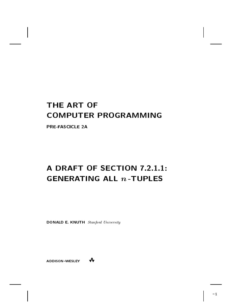 The Art of Computer Programming - Pre-Fascicle 2A.v14.DK. (En) | PDF