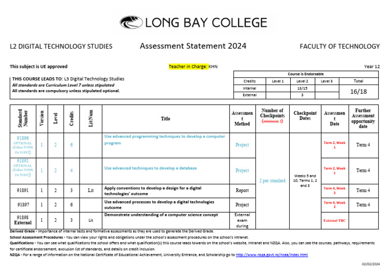 L2 Digital Technology Studies Assessment 2024 | PDF | Educational ...