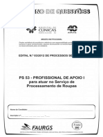 PS 53 PROFISSIONAL de APOIO I Serviço de Processamento de Roupas 40q