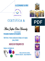 Certificado Canalizacion Chakras Alecia Josefina Ochoa de Mendoza