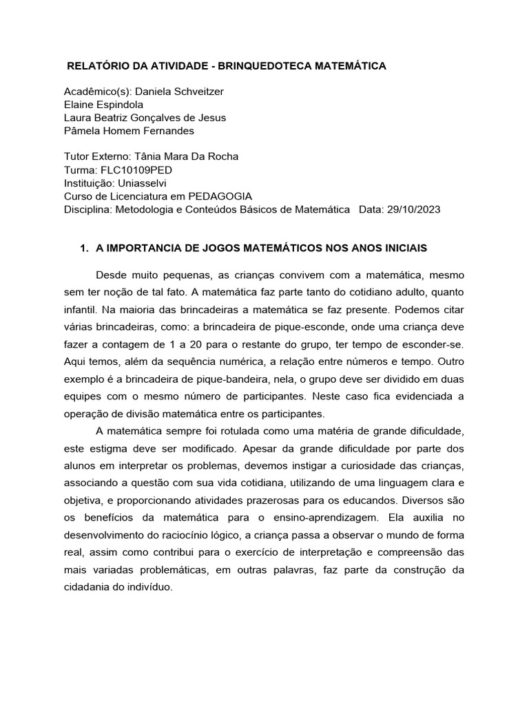 Brinquedoteca Matem tica Corrigida Download Gr tis PDF Matem tica 