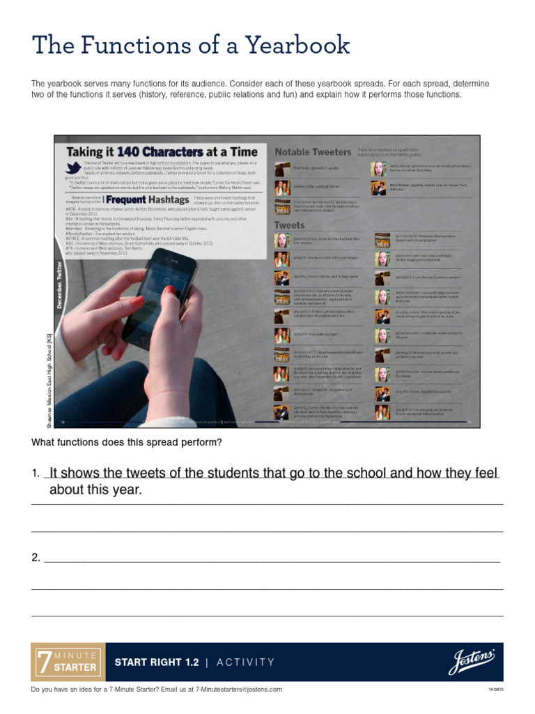 Edited Benjamin Martin Lesson 2 Function of The Yearbook Worksheets PDF