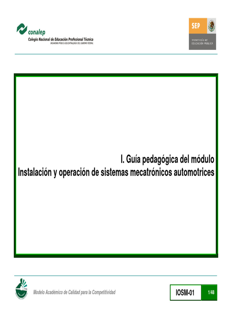 Guía de Sistemas Mecatrónicos Automotrices | PDF | Aprendizaje | Enseñando