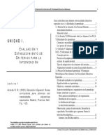 Evaluacion y Establecimiento de Criterios para La Intervención