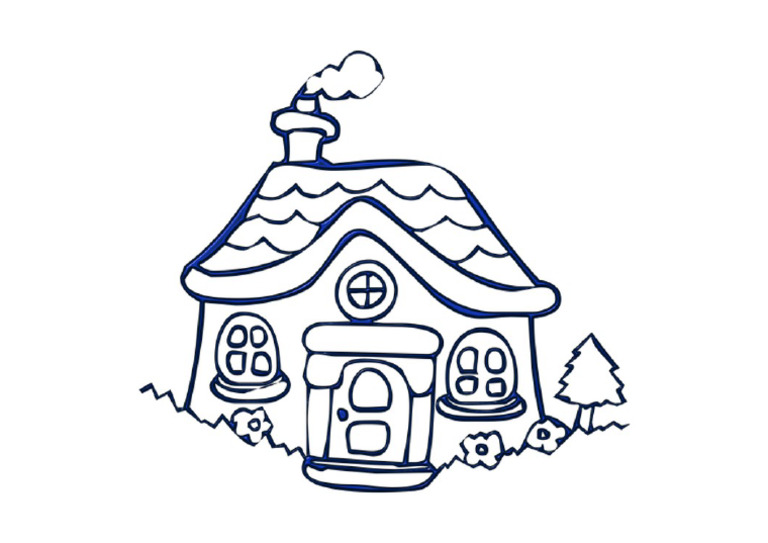 Casa Navidad para Colorear Formato PDF | PDF