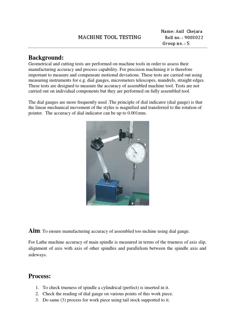 Machine Tool Testing PDF Metalworking Scientific Observation