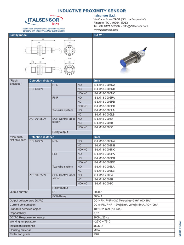 Inductive Proximity Sensor Overview | PDF | Bipolar Junction Transistor ...