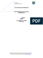 Plan de Area Matematicas 2022 Grados 1° Primaria