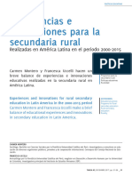 Experiencias e Innovaciones para La Secundaria Rural Realizadas en América Latina en El Período 2000-2015