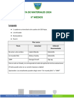 Lista de Materiales II° Medios 2024