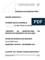 Reporte de Manufactura de Producto - CNC - 2-Ejes