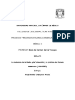 La Industria de La Radio y La Television y La Politica Del Estado Mexicano