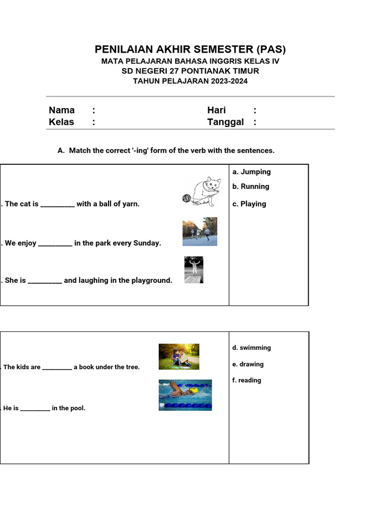 Soal Bahasa Inggris Kls 4 Pdf