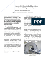 Técnica de Crecimiento CBD Chemical Bath Deposition y Técnica de Caracterización HM Hipertermia Magnética