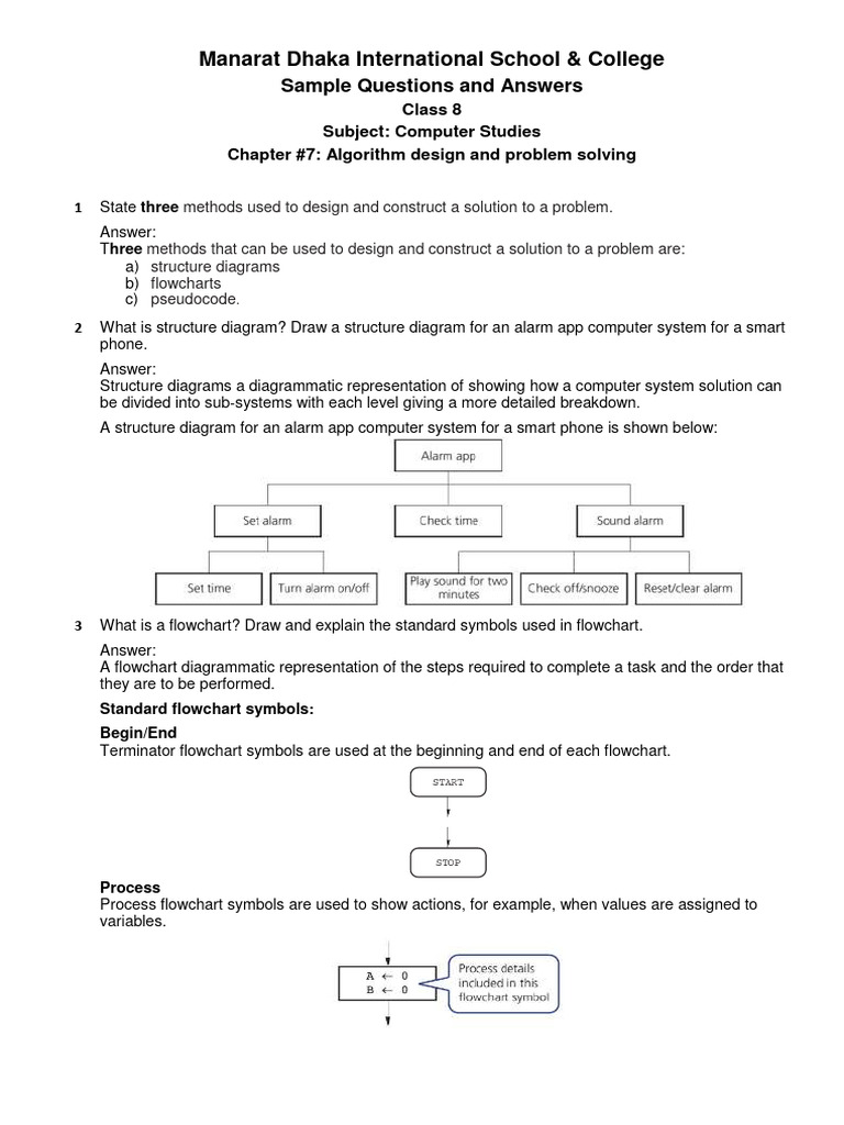 Class 8 Algorithm Design Questions | PDF | Algorithms | Software ...