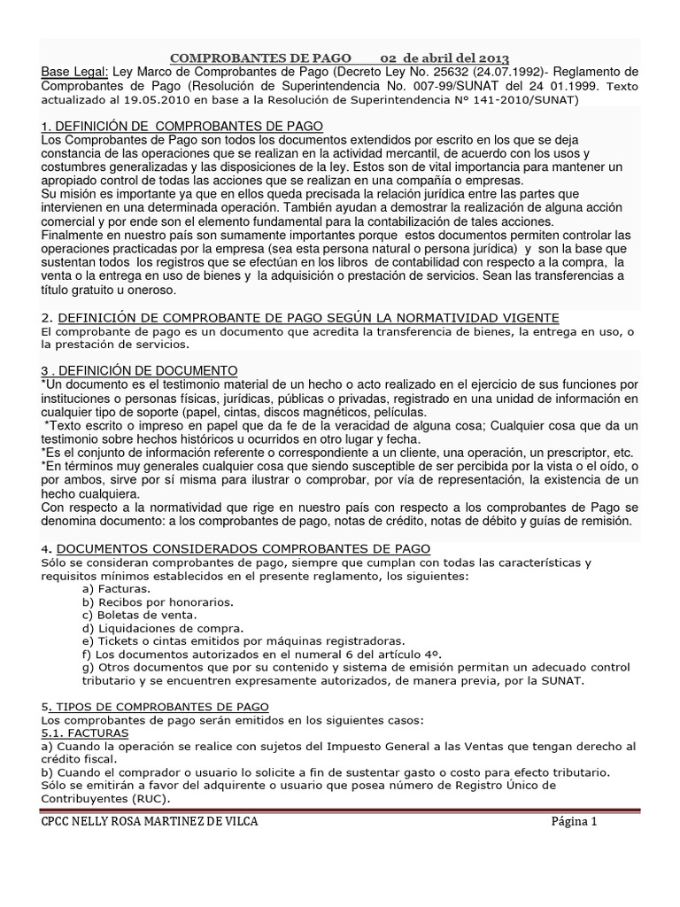 Guía Completa sobre Comprobantes de Pago | PDF | Factura | Fondo de ...