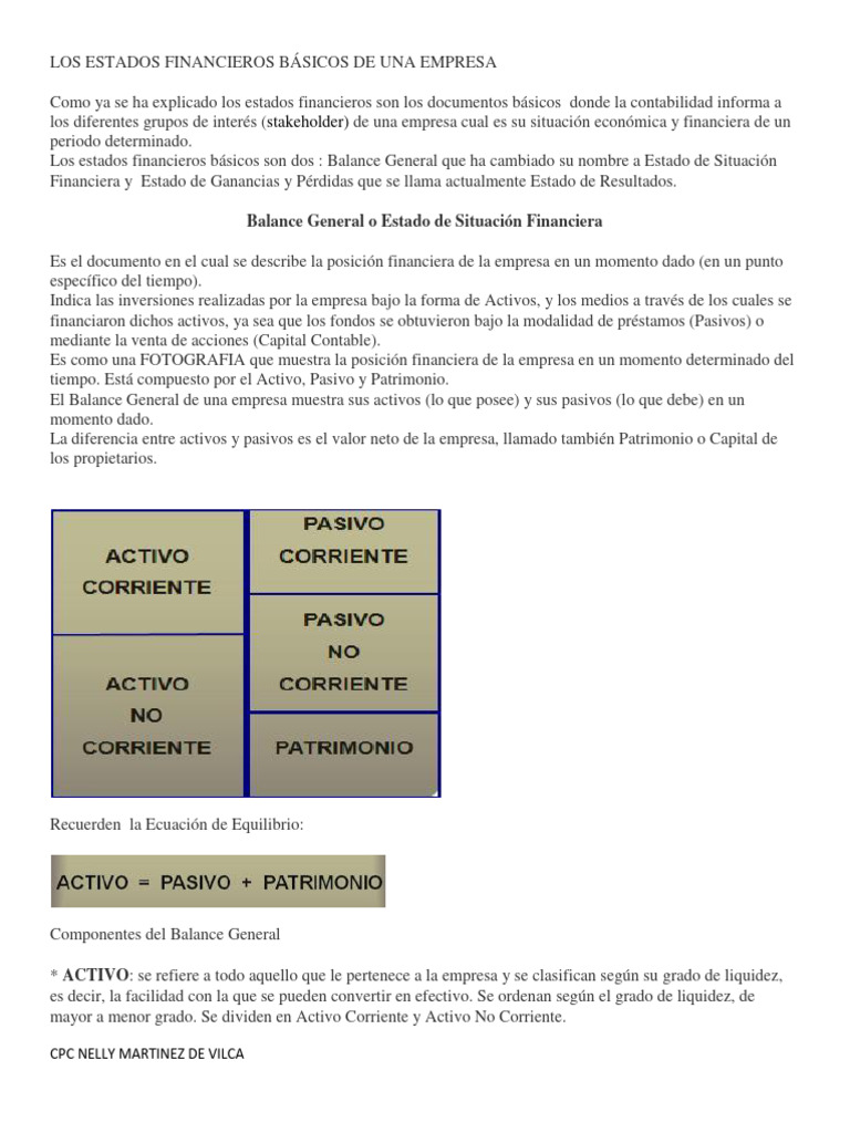 Balance General y Estado de Resultados | PDF | Hoja de balance | Estado ...