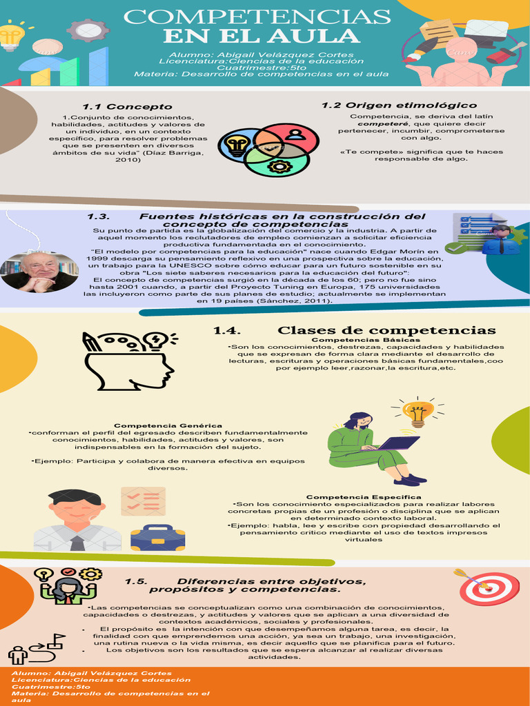 Infografia Sobre Tipos de Competencias en La Educación | PDF | Salón de