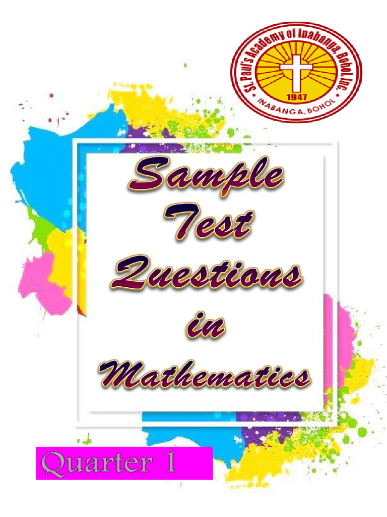 Sample test questions q1 math 10 download free pdf sequence