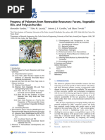 Progress of Polymers From Renewable Resources Furans, Vegetable Oils, and Polysacharides