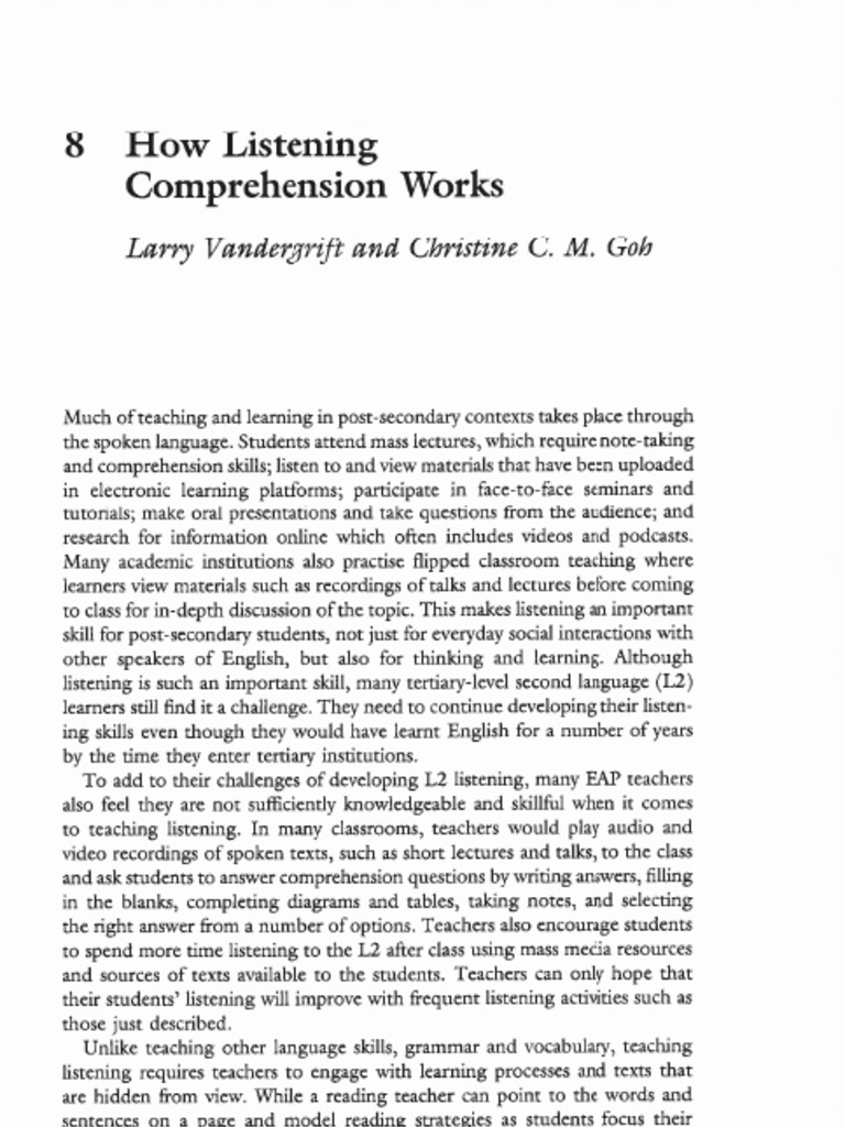 7.2-How Listening Comprehension Works | PDF