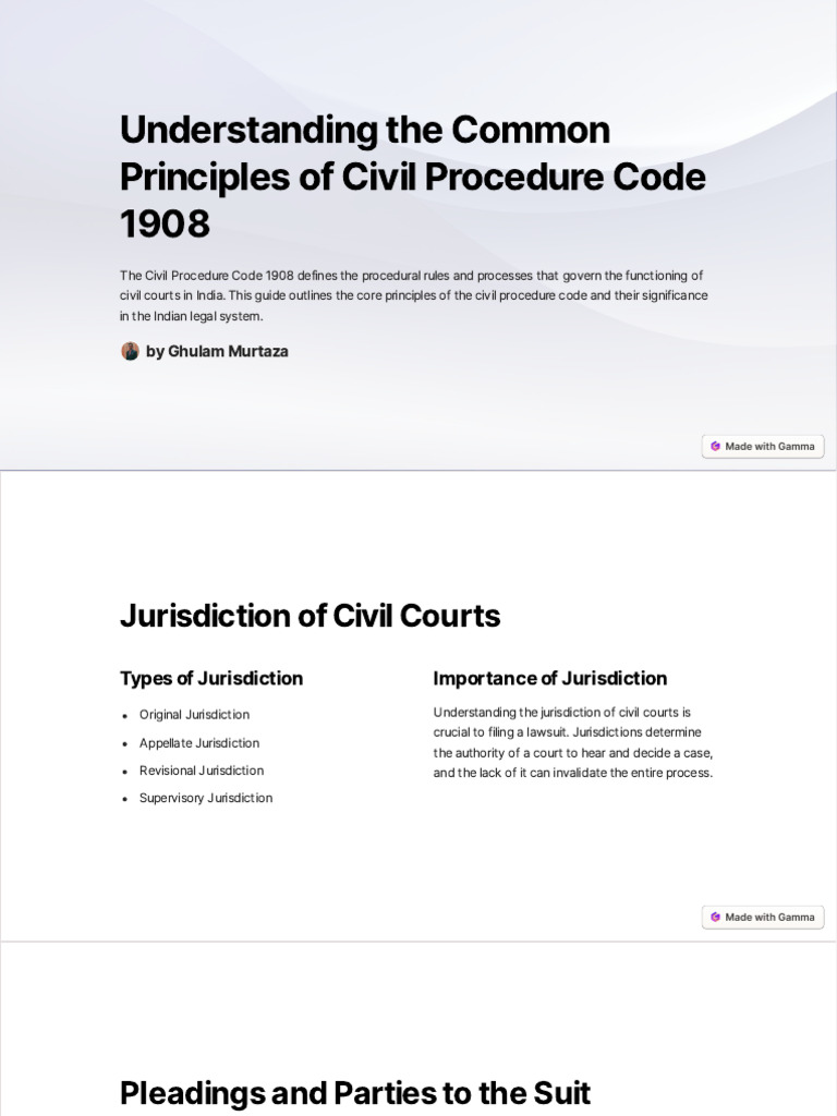 Understanding the common principles of civil procedure code 1908 pdf