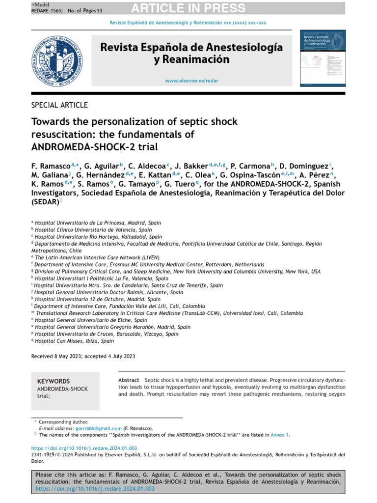 Andromeda Pdf Shock Circulatory Blood Pressure