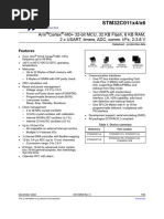 STM32C011x4/x6: Arm Cortex - M0+ 32-Bit MCU, 32 KB Flash, 6 KB RAM, 2 X USART, Timers, ADC, Comm. I/Fs, 2-3.6 V