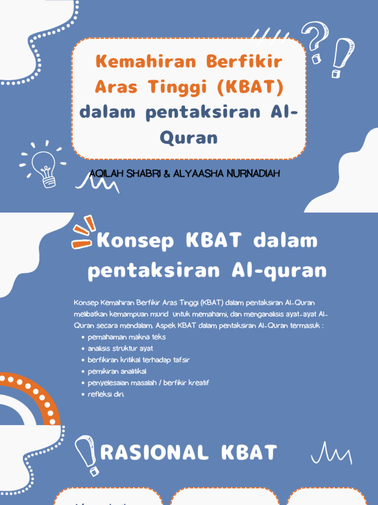 Konsep KBAT dalam Pentaksiran Al-Quran | PDF | Agama & Spiritualitas