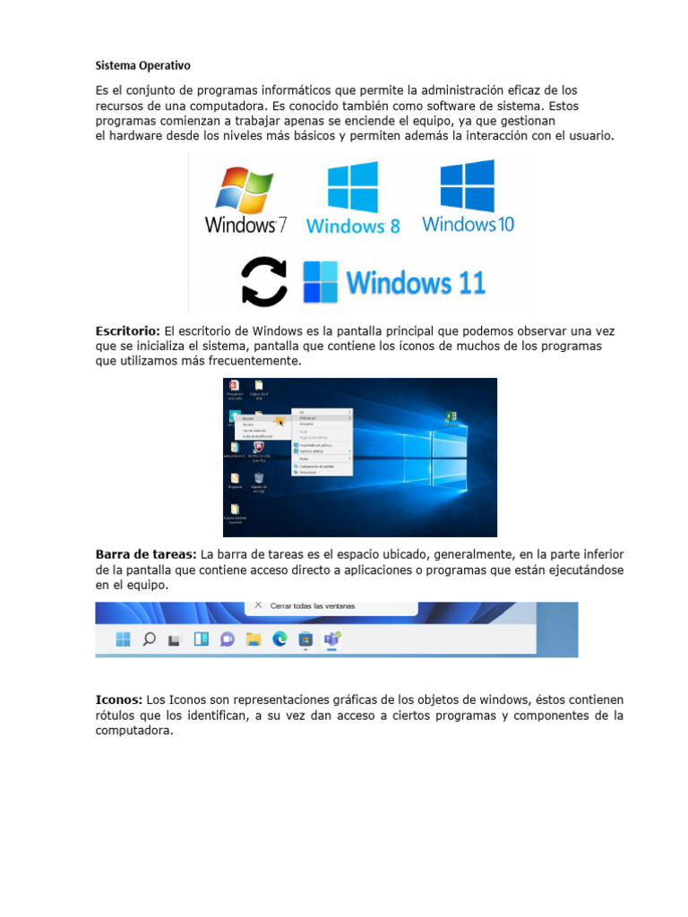 Tema 2 Conceptos Basicos y Explorador de Windows | PDF | Archivo de ...