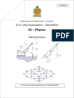 2021 AL Physics Marking Scheme English Medium