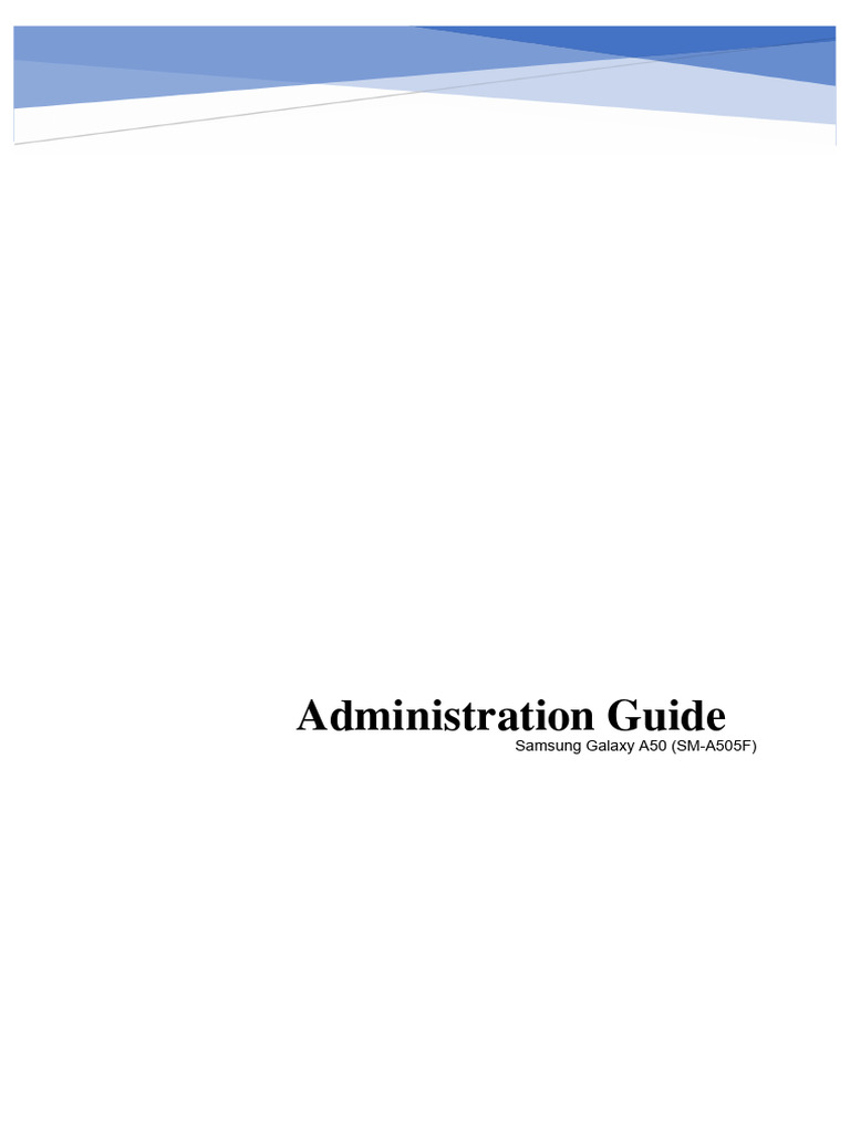 Samsung Galaxy A50 - SM-A505F - Administration Guide | PDF 