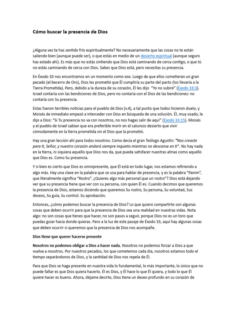 C mo buscar la presencia de dios pdf libro del xodo mois s