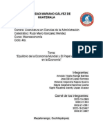 Equilibrio de La Economia Mundial y Papel Del Gobierno en La Economia