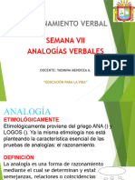 Razonamiento Verbal: Semana Vii Analogías Verbales