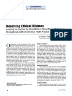 Edgar 2002 Resolving Ethical Dilemas Applying The Institute For Global Ethics Ethical Fitnesstm Model To Occupational