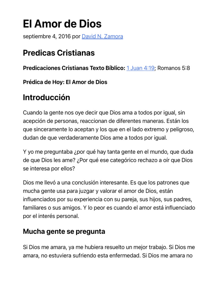 El Amor De Dios Pdf Amor Dios